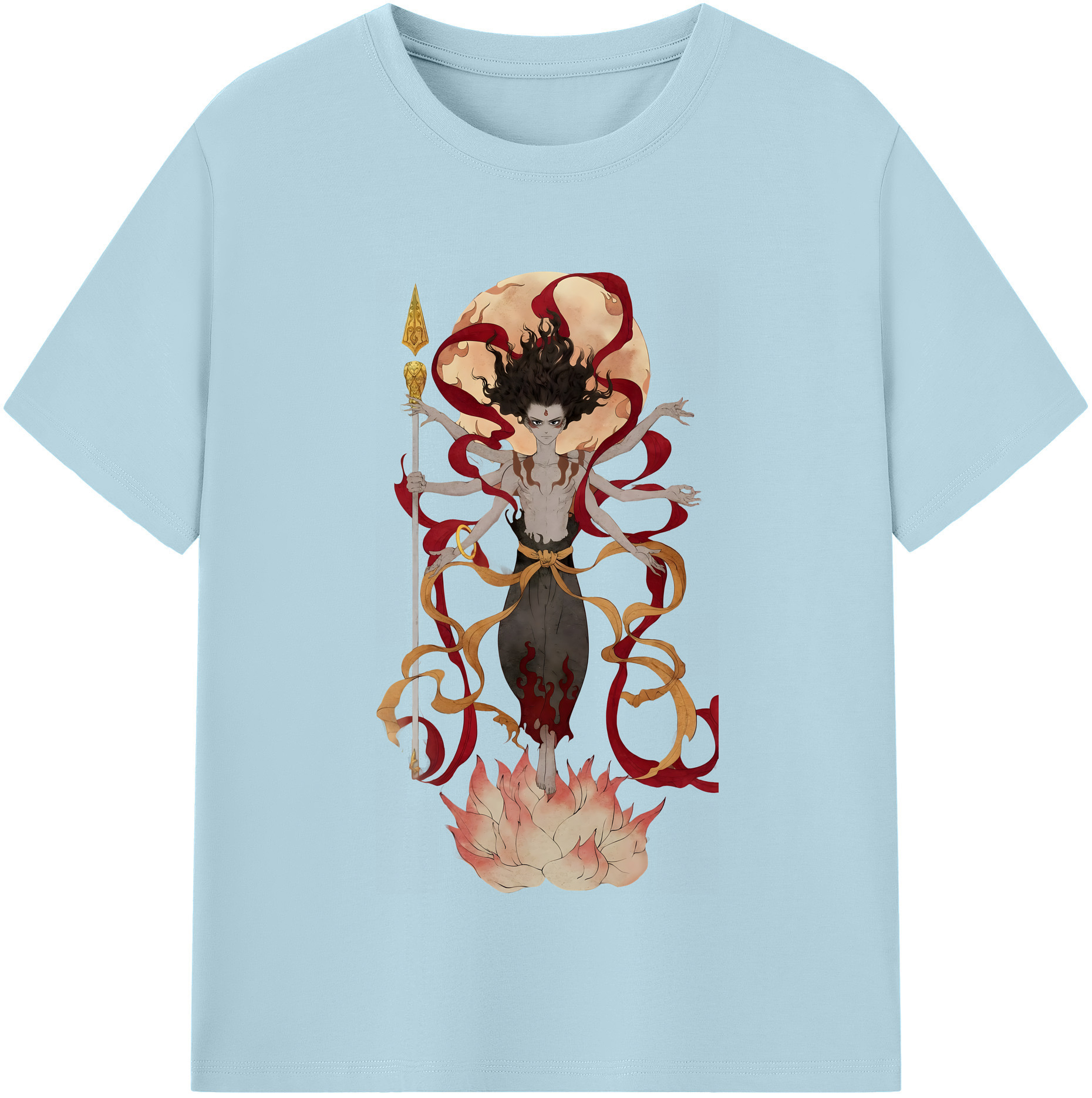（画像用） Ne Zha 2 ナタ 魔童の大暴れ 綿100％半袖Tシャツ（フロントプリント）